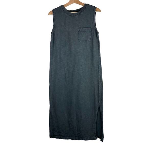 Lou & Grey Women's XS Gray Sleeveless Maxi Tank Dress with Side Slit - Picture 1 of 7